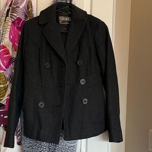 GUESS Women's Classic Black Pea Coat
